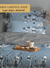 Breeze Soft King Size Duvet Cover Set – 6 Pieces 220x240cm – Elegant Floral Bedding with Fitted Sheet & Pillowcases