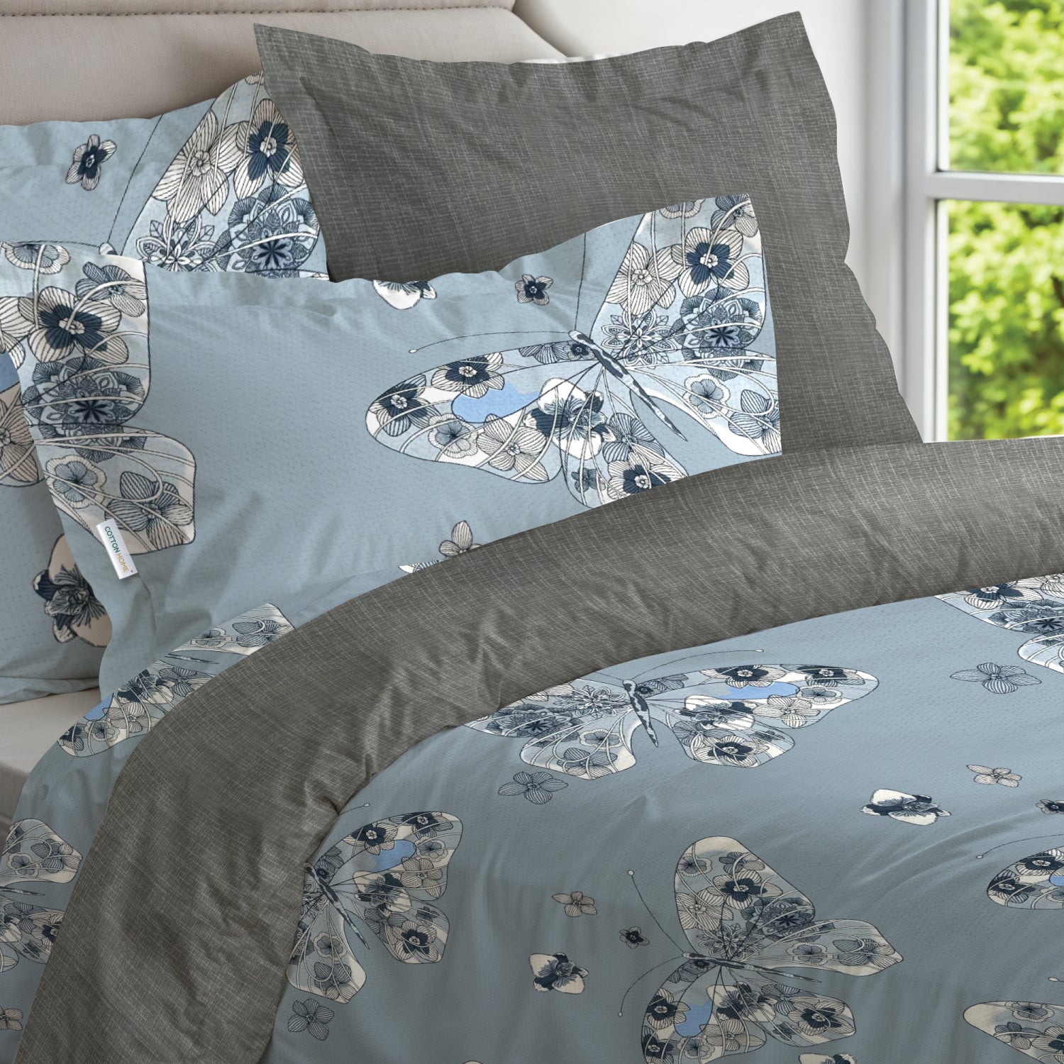 Breeze Soft King Size Duvet Cover Set – 6 Pieces 220x240cm – Elegant Floral Bedding with Fitted Sheet & Pillowcases