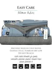 Breeze Soft King Size Duvet Cover Set – 6 Pieces 220x240cm – Elegant Floral Bedding with Fitted Sheet & Pillowcases