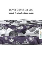 Wisteria Soft King Size Duvet Cover Set – 6 Pieces 220x240cm – Elegant Floral Bedding with Fitted Sheet & Pillowcases