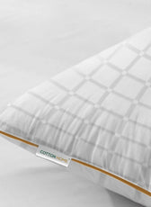 Royal Angler Premium Luxury Egyptian Cotton Pillow 50x90cm with Gold Piping - Grid