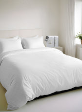 Egyptian Cotton 6 Piece Duvet Cover Set 240x260cm White Geometric