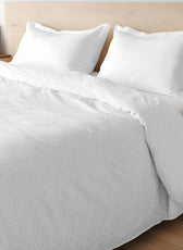 Egyptian Cotton 6 Piece Duvet Cover Set 220x240cm White Geometric