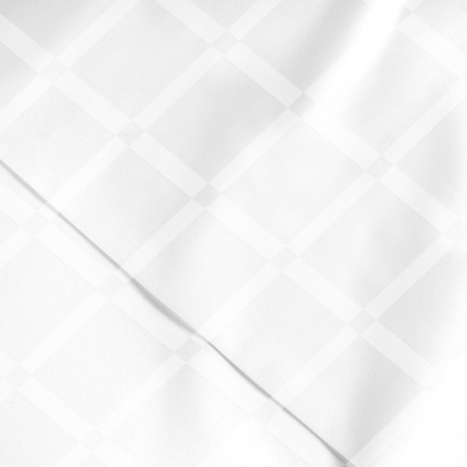 Egyptian Cotton 6 Piece Duvet Cover Set 240x260cm White Grid