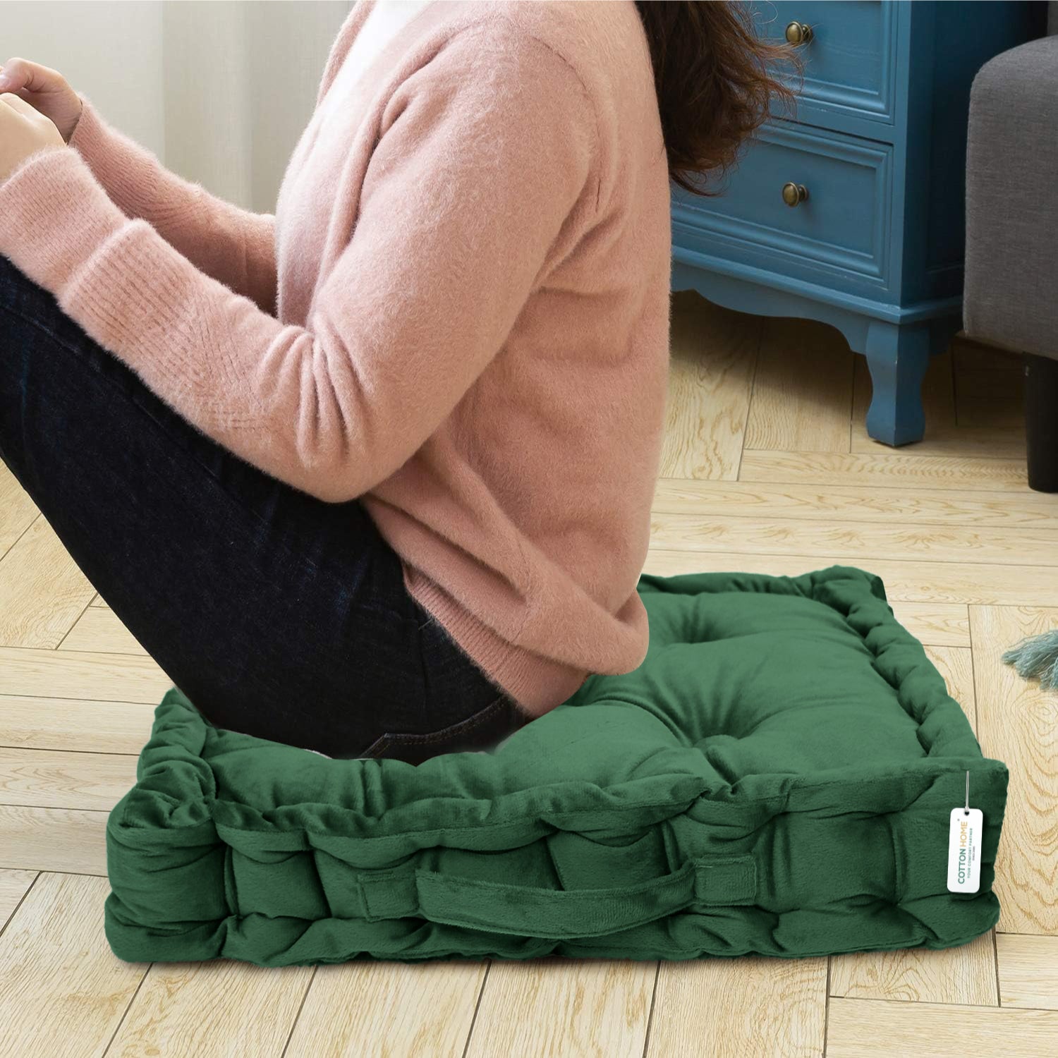 Serenity Velvet Multipurpose Seat Cushion 40x40cm  Pack of 2  Square Shape Seating - Cotton Home