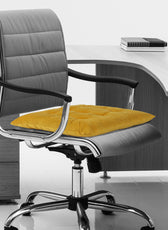 Velvet Slip Free Tufted  Chair Cushion Dark Mustard 40x40cm - Cotton Home