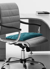 Velvet Slip Free Tufted  Chair Cushion Dark Teal 40x40cm - Cotton Home