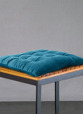 Velvet Slip Free Tufted  Chair Cushion Dark Teal 40x40cm - Pack of 4 - Cotton Home