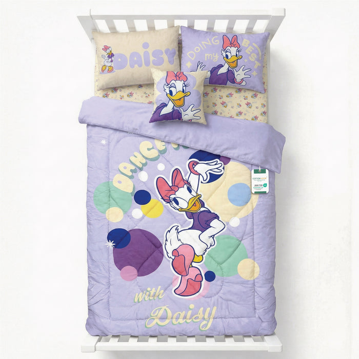Daisy Duck Official Kids Bedding Set – 5 Piece Comforter Set Cozy & Colorful Cartoon Character with Matching Pillowcases & Bedsheet