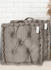 Serenity Velvet Multipurpose Seat Cushion 40x40cm  Pack of 2  Square Shape Seating - Cotton Home