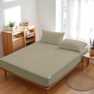 Egyptian Cotton Dobby 3PC Fitted Sheet 200X200+30CM Tiled Beige