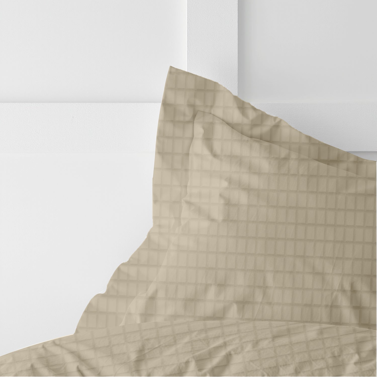 Egyptian Cotton Dobby 3PC Fitted Sheet 200X200+30CM Tiled Beige