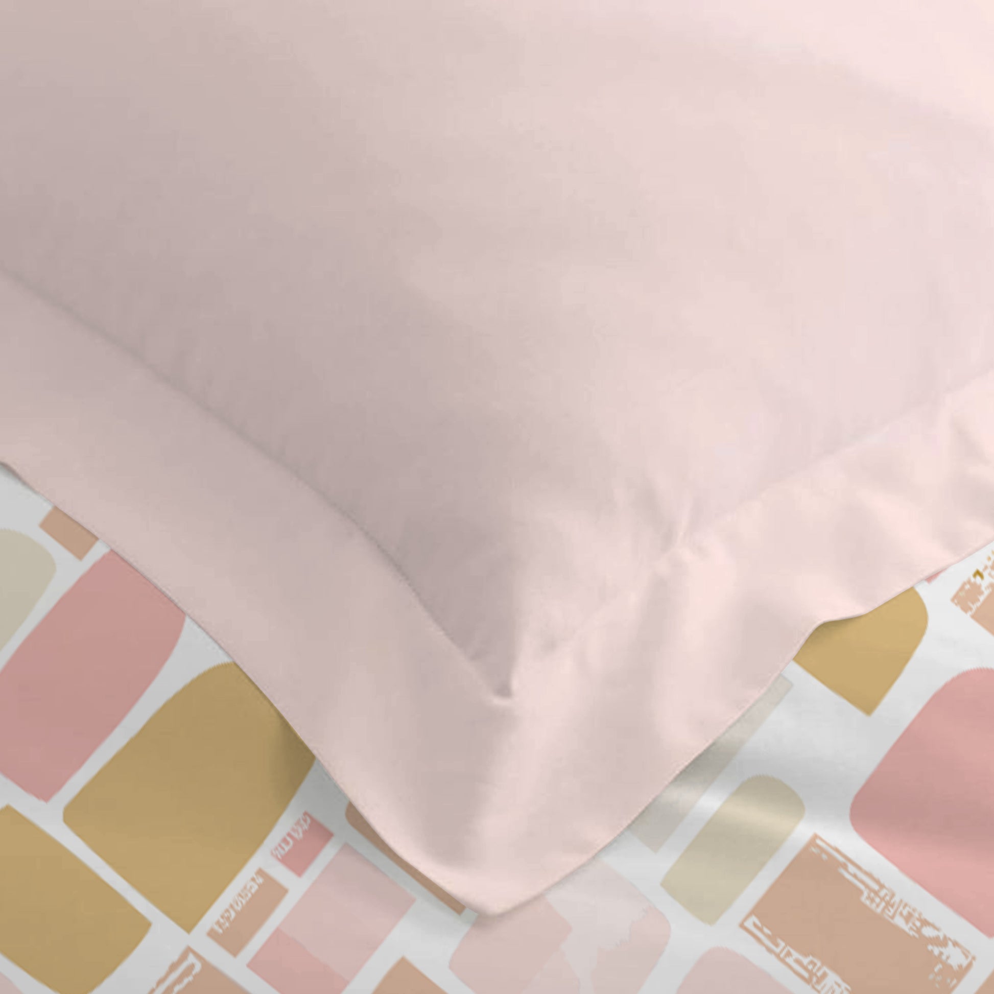 4PC Kids Duvet Cover Set – 160x220 Warm Blocks Design 100% Premium Cotton