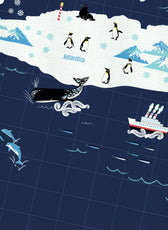 3PC Kids Duvet Cover Set – 135x220 Animal Atlas Design 100% Premium Cotton