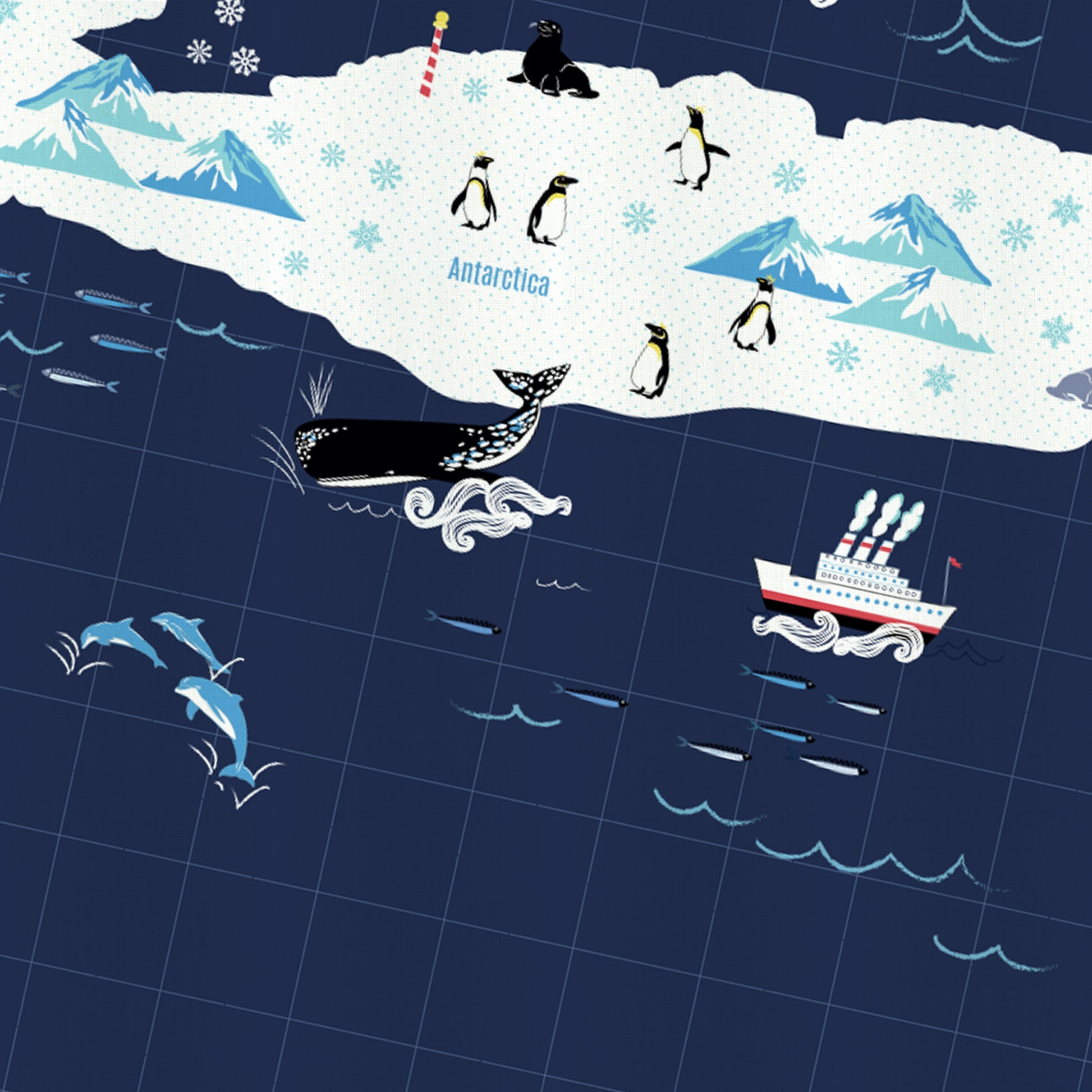 3PC Kids Duvet Cover Set – 135x220 Animal Atlas Design 100% Premium Cotton