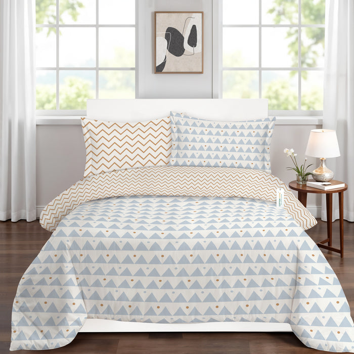 4PC Printed Cotton Duvet Cover Set – 160x220 Amber Dawn Design