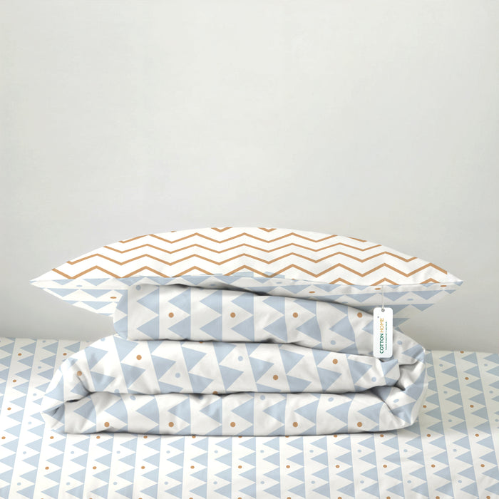 4PC Printed Cotton Duvet Cover Set – 160x220 Amber Dawn Design