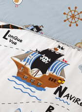 3PC Kids Duvet Cover Set – 135x220 Cozy Captain Design 100% Premium Cotton