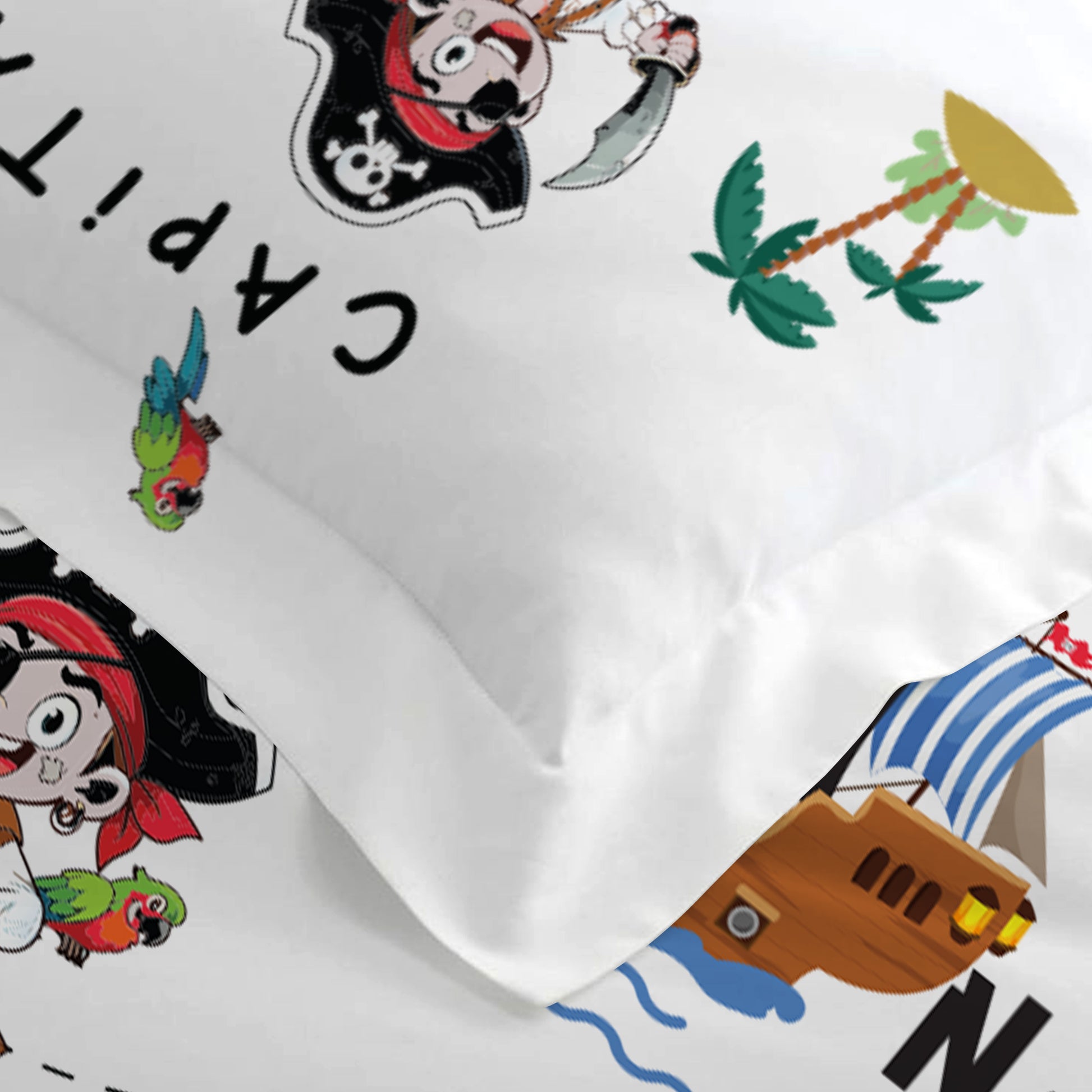 3PC Kids Duvet Cover Set – 135x220 Cozy Captain Design 100% Premium Cotton