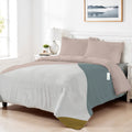 4PC Cotton Duvet Cover Set – 160x220 Urban Grid Design