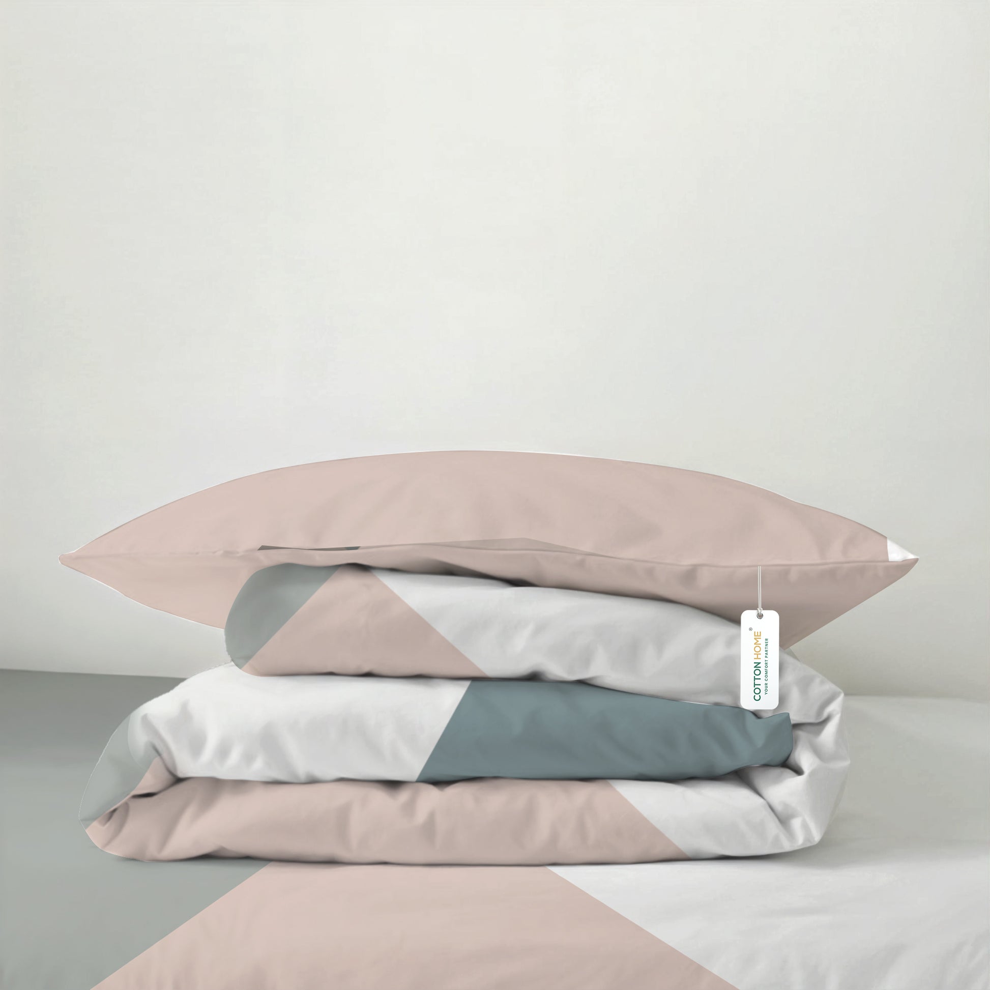 4PC Kids Duvet Cover Set – 160x220 Urban Grid Design 100% Premium Cotton