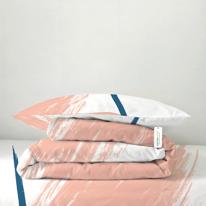 4PC Cotton Duvet Cover Set – 160x220 Pastel Strokes Design