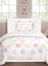 3PC Kids Duvet Cover Set – 135x220 Color Pops Design 100% Premium Cotton