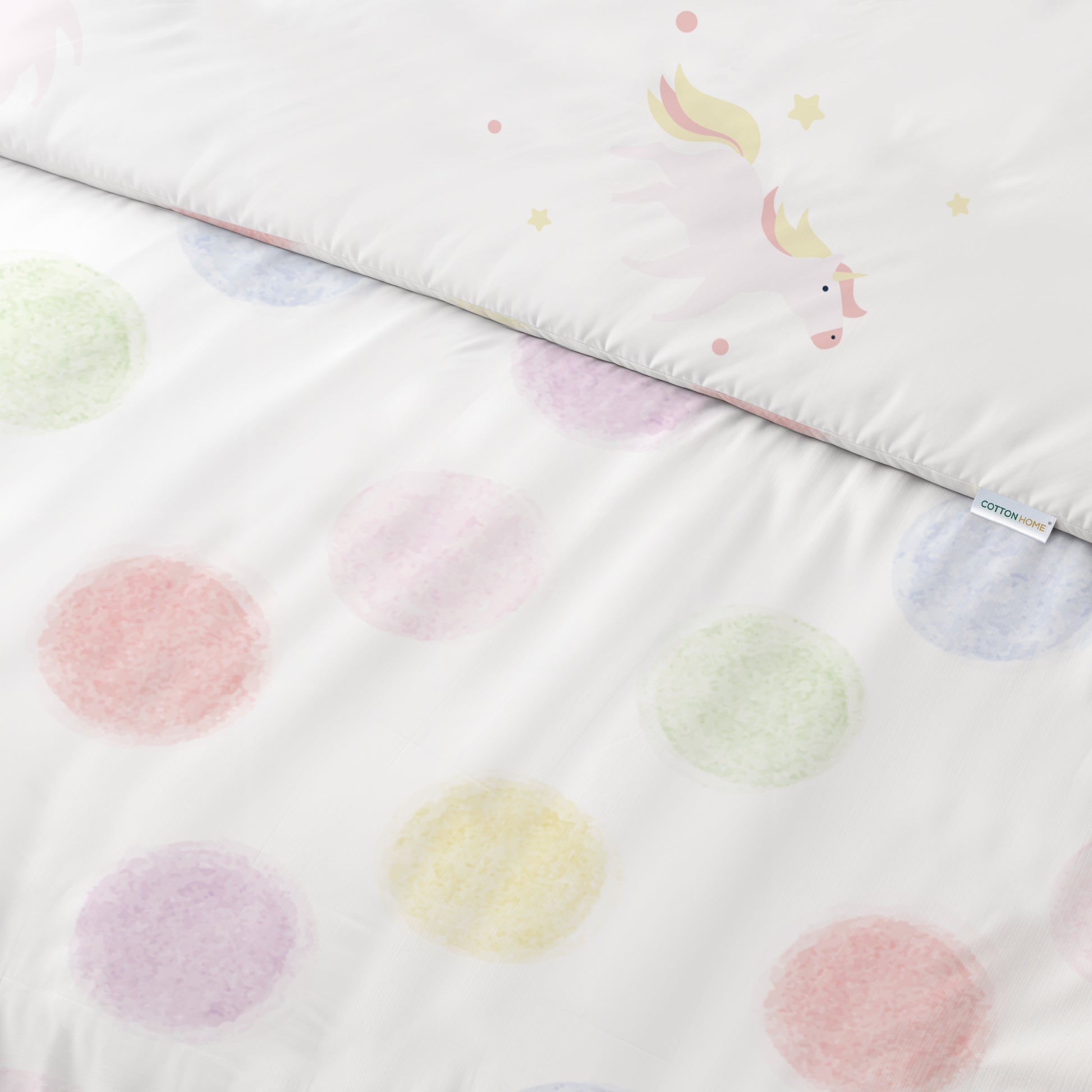 3PC Kids Duvet Cover Set – 135x220 Color Pops Design 100% Premium Cotton