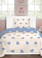 3PC Kids Duvet Cover Set – 135x220 Sky Hearts Design 100% Premium Cotton