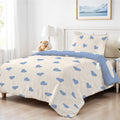 3PC Kids Duvet Cover Set – 135x220 Sky Hearts Design 100% Premium Cotton