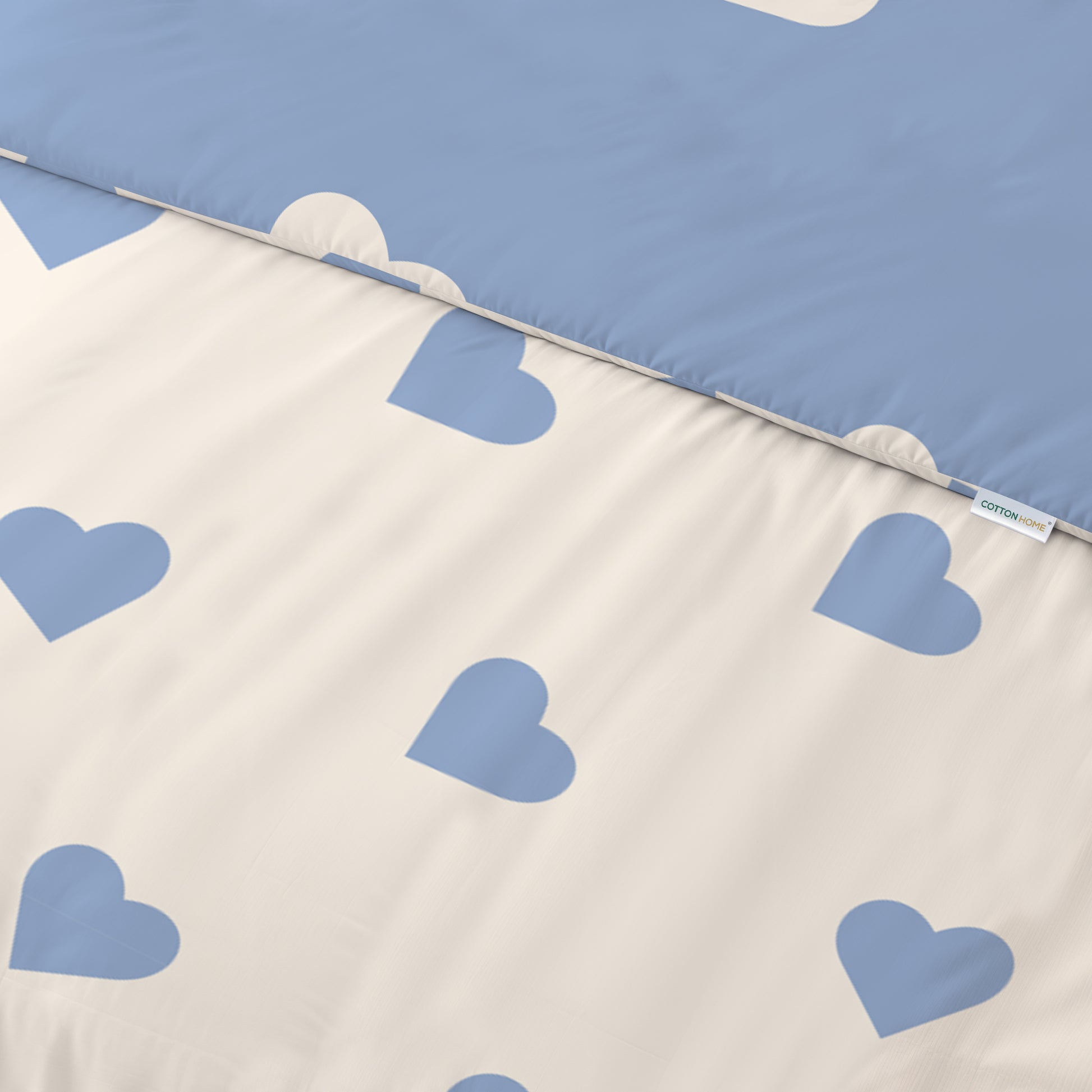 3PC Kids Duvet Cover Set – 135x220 Sky Hearts Design 100% Premium Cotton