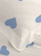 3PC Kids Duvet Cover Set – 135x220 Sky Hearts Design 100% Premium Cotton