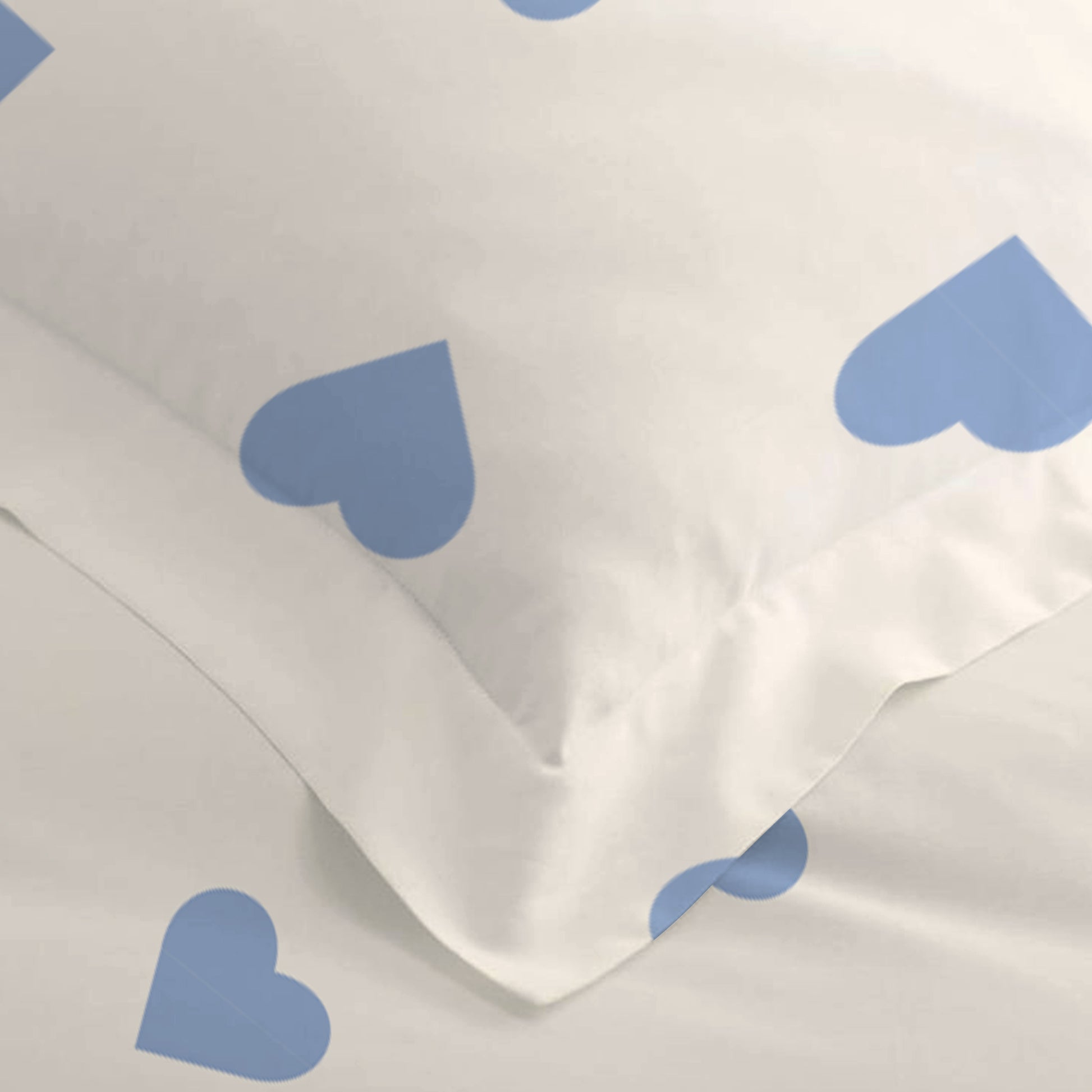 3PC Kids Duvet Cover Set – 135x220 Sky Hearts Design 100% Premium Cotton