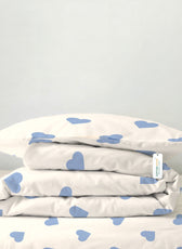 3PC Kids Duvet Cover Set – 135x220 Sky Hearts Design 100% Premium Cotton