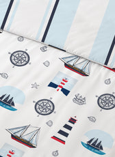 3PC Kids Duvet Cover Set – 135x220 Little Sailors Design 100% Premium Cotton