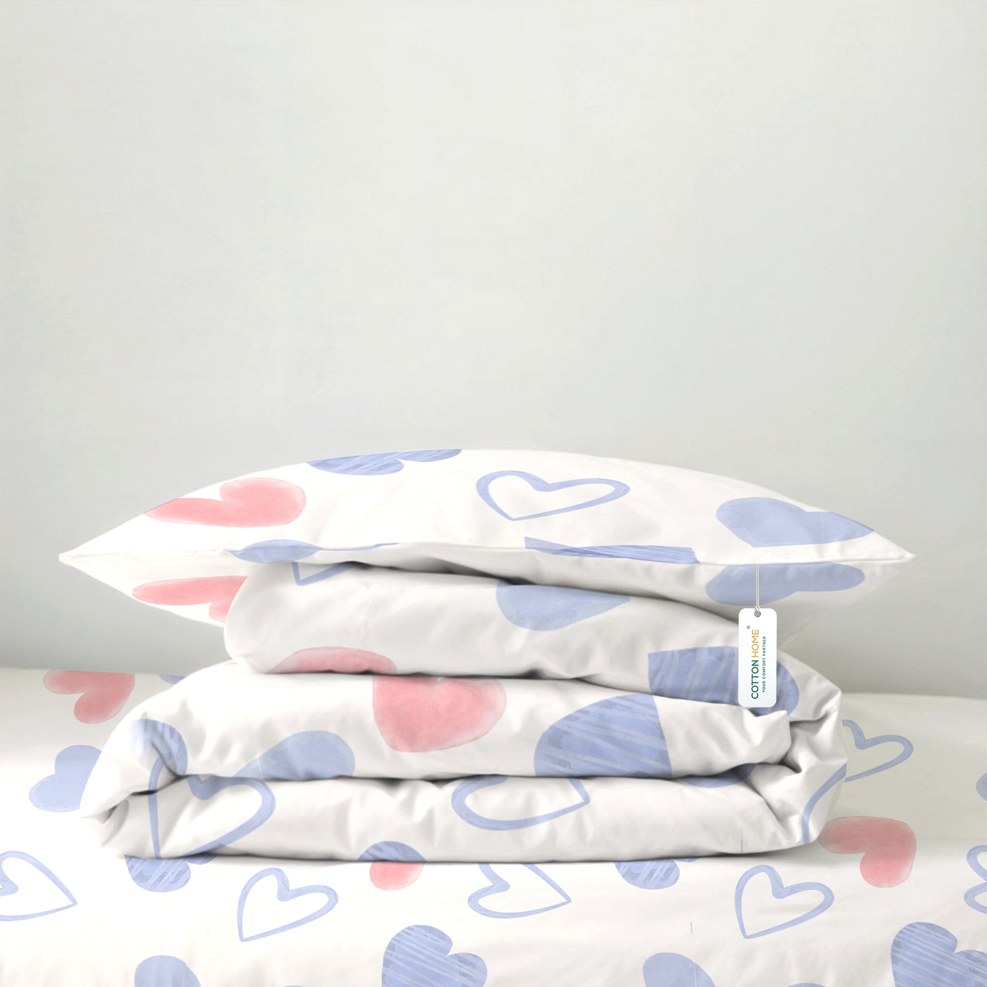 3PC Kids Duvet Cover Set – 135x220 Heartscape Design 100% Premium Cotton