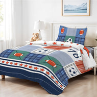 3PC Kids Duvet Cover Set – 135x220 Champions Design 100% Premium Cotton