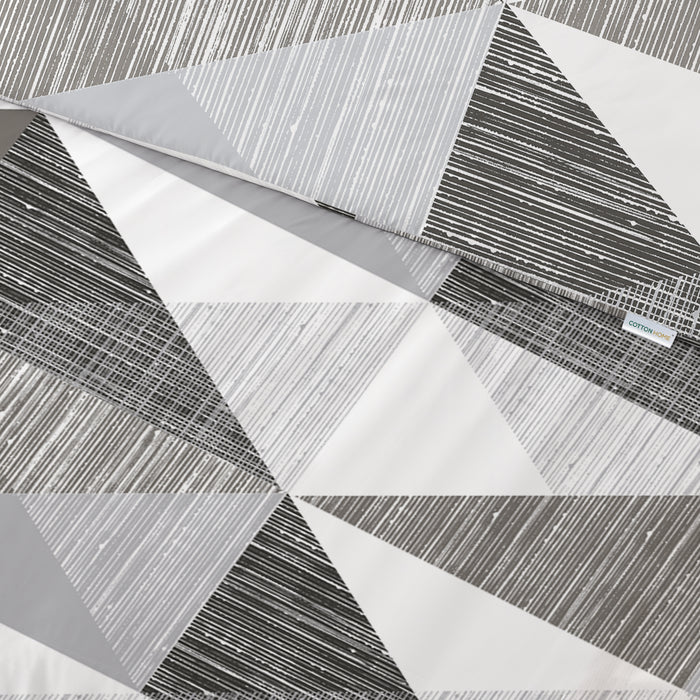 4PC Cotton Duvet Cover Set – 160x220 Graphite Angles Design