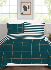 4PC Kids Duvet Cover Set – 160x220 Royal Emerald Design 100% Premium Cotton