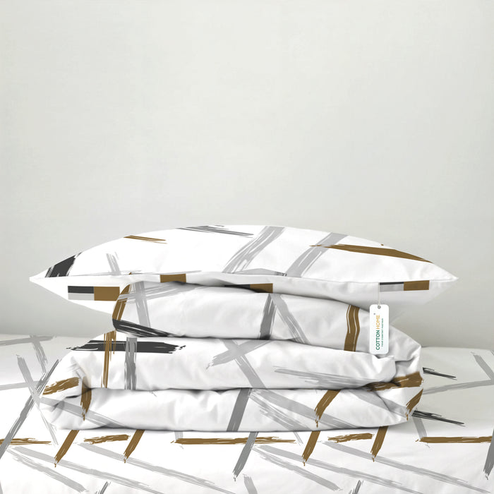 4PC Cotton Duvet Cover Set – 160x220 Modern Artistry Design