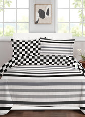 4PC Kids Duvet Cover Set – 160x220 Slate Sketch Design 100% Premium Cotton