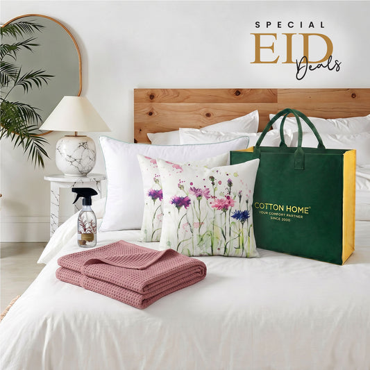 Waffle Blanket Bamboo Pillow Cushion and Home Fragrance set Bundle 11