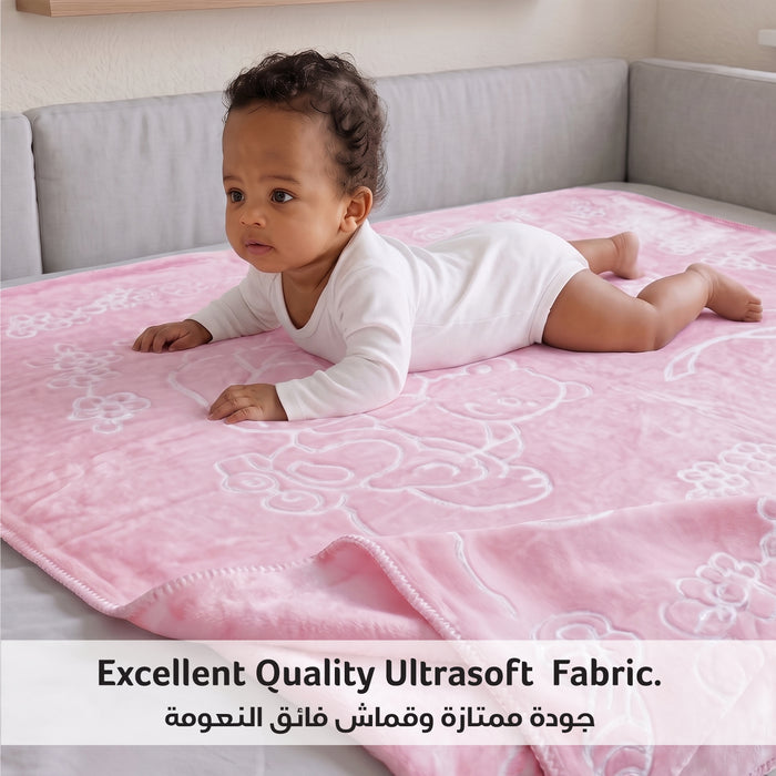 Ultra-Soft Embossed Baby Blanket – Lightweight, Cozy & Plush 140x110cm, Pink