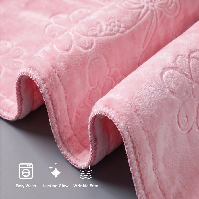 Ultra-Soft Embossed Baby Blanket – Lightweight, Cozy & Plush 140x110cm, Pink