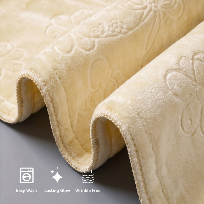 Ultra-Soft Embossed Baby Blanket – Lightweight, Cozy & Plush 140x110cm, Yellow