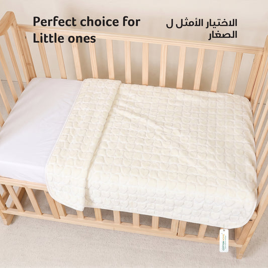 Premium Baby Blanket – Ultra Soft, Lightweight & Cozy Plush with Embossed Hearts, 140x110cm Yellow