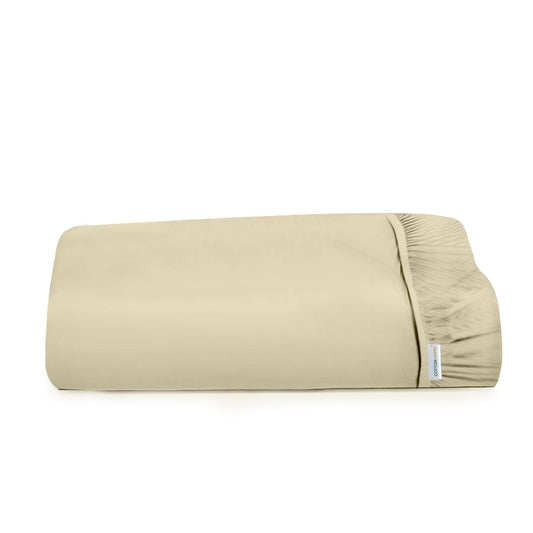 Super Soft Double Size Fitted sheet 120x200+25 cm Beige with Deep Pockets - Cotton Home
