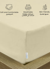 3 Piece Fitted Sheet Set Supersoft Microfiber Beige Single Size 120x200+25cm with 2 Pillow Case