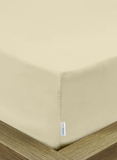Super Soft Double Size Fitted sheet 120x200+25 cm Beige with Deep Pockets - Cotton Home