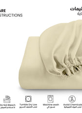 3 Piece Fitted Sheet Set Supersoft Microfiber Beige Single Size 120x200+25cm with 2 Pillow Case